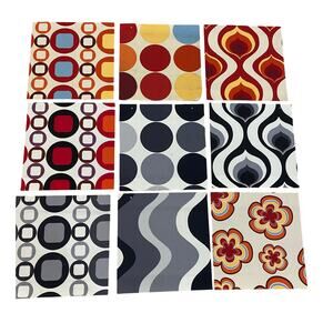 Vintage Duralee Notting Hill Print Collection Mod Contemporary Upholstery Fabric